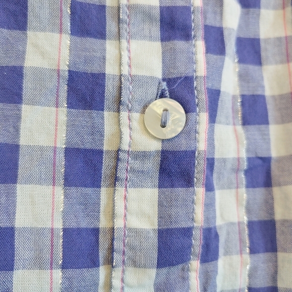 Pilcro Anthropologie Deb Relaxed Ombre Gingham Button Up Blouse Sz XL Casual - Picture 3 of 13